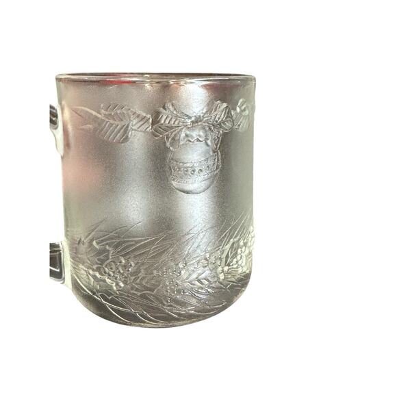 VTG Christmas Holiday Mugs (4) Duralex Saint-Gobain Maxi-Tasses De Noel Glass - Picture 5 of 7